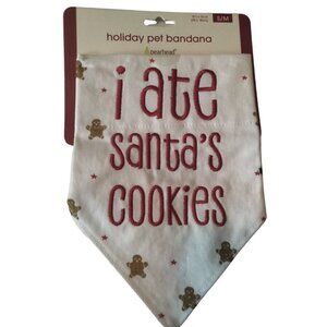 Pearhead Attach to Collar bandana I ate Santos Cookies Small Med Holiday Pet USA